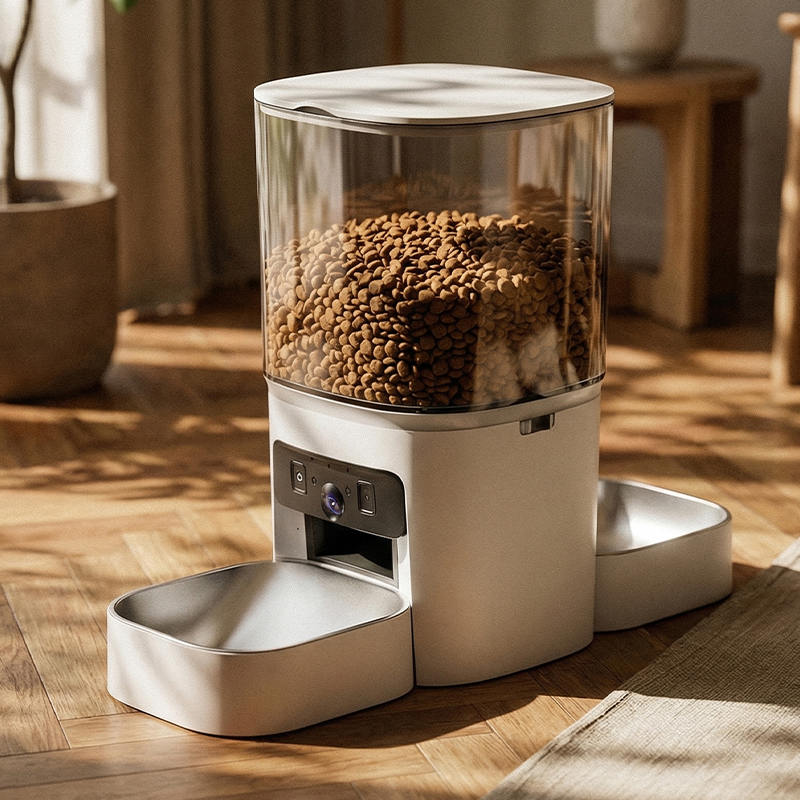 MAS-3007 Inteligentny karmnik dla zwierząt z dwoma obiektywami i przezroczystym zbiornikiem o pojemności 6 litrów MAS-3007 Inteligentny karmnik dla zwierząt z dwoma obiektywami i przezroczystym zbiornikiem o pojemności 6 litrów