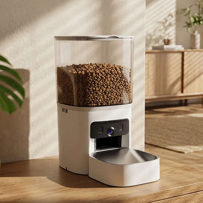 MAS-3007 Inteligentny karmnik dla zwierząt z dwoma obiektywami i przezroczystym zbiornikiem o pojemności 6 litrów MAS-3007 Inteligentny karmnik dla zwierząt z dwoma obiektywami i przezroczystym zbiornikiem o pojemności 6 litrów